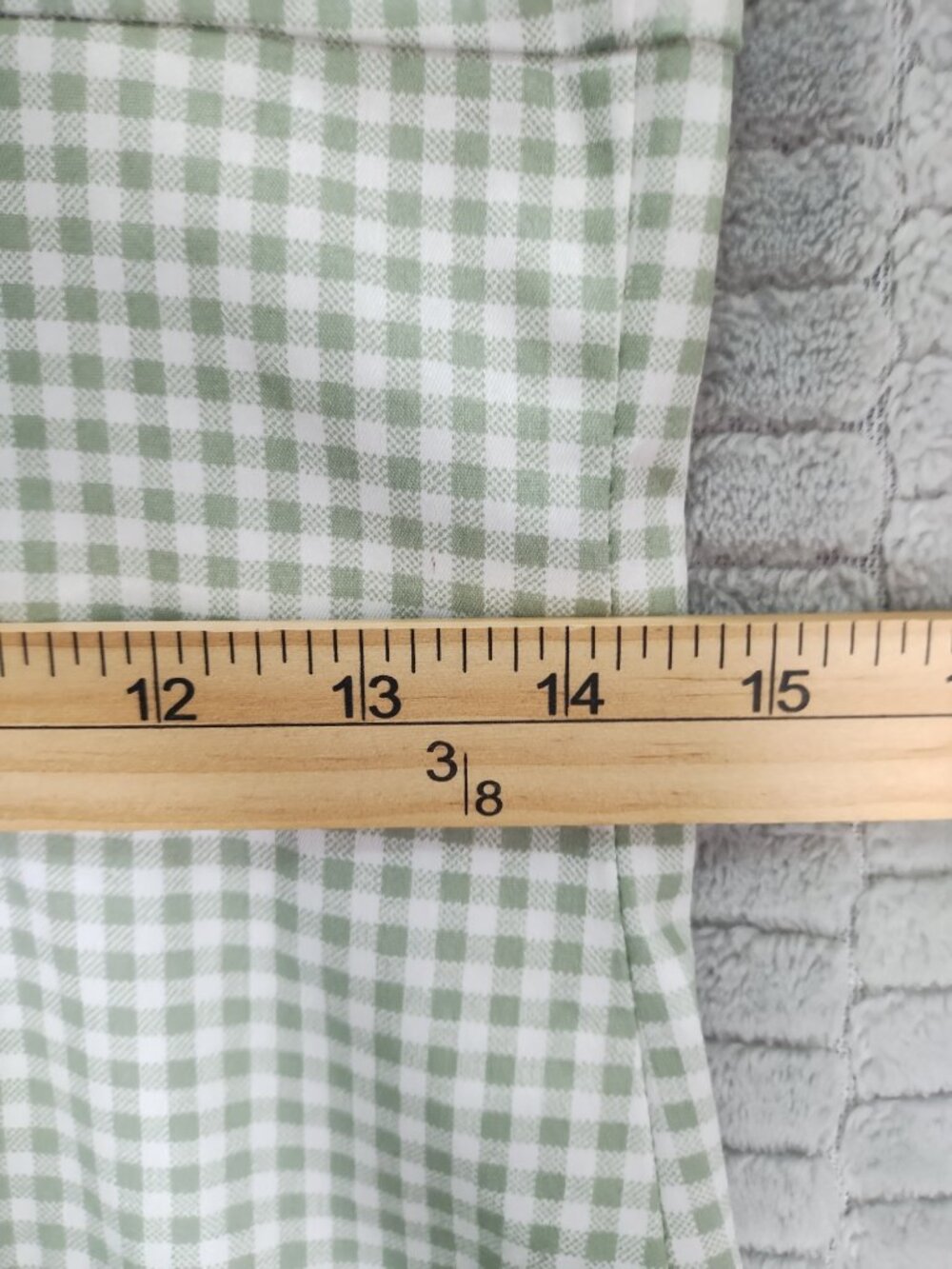 NWT Lulus Happy Chance Sage Green Gingham Square Neck Mini Dress-Sz M - Picture 12 of 13